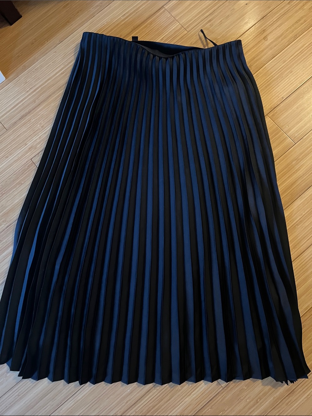 J. Crew Black Pleated Midi Skirt